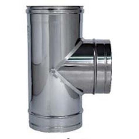 1PZ RACCORDO A "T" 90 IN ACCIAIO INOX AISI 304 MONOPARETE SPESSORE MM.0,5 - FMM  mm.130