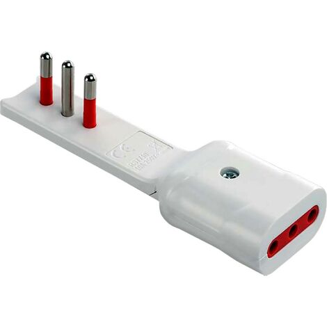 1PZ ROSI ADATTATORE 90 ULTRAPIATTO 10A 2 POLI + TERRA /PRESA 10A 2 POLI + TERRA
