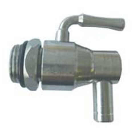 1PZ RUBINETTO A LEVA ACCIAIO INOX CON DADO PER FUSTI E SERBATOI - M 1/2"