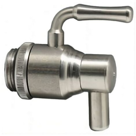 1PZ RUBINETTO PER BIDONI OLIO INOX A LEVA SALVAGOCCIA E GHIERA mis. 3/4
