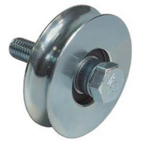 1PZ RUOTA CANCELLI GOLA TONDA 1 CUSCINETTO A SFERA ART.400 - mm.120x24 - portata Kg.250