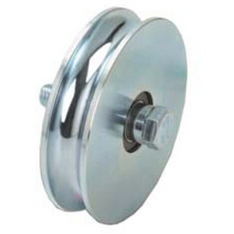 1PZ RUOTA CANCELLI GOLA TONDA CON 2 CUSCINETTI A SFERA ART.405 -  mm.100x28 - portata Kg.410
