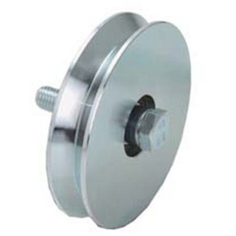 1PZ RUOTA CANCELLI GOLA V 1 CUSCINETTO A SFERA ART.402 - mm.100x21 - portata Kg.230 - gola V 92