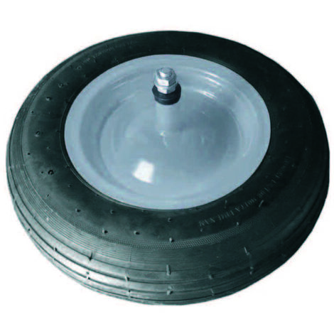 1PZ RUOTA CARRIOLA GOMMA PIENA PERNO MM.12X210 perno mm12x210, interasse mm150