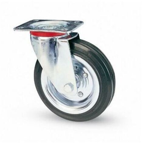 1PZ RUOTA GIREVOLE PER CARRELLI art.80 mm. 80-piastra mm.100x85