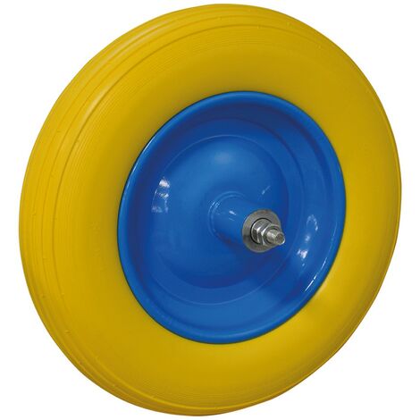 1PZ RUOTA POLIURETANICA PER CARRIOLA INTERNO MM 155 - PERNO LUNGO