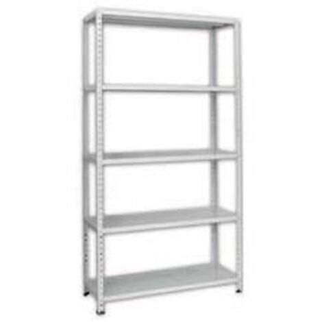 1PZ scaffali in kit 5 ripiani grigio angolari interi - 5 ripiani cm.100x40x200h.