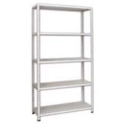 1PZ scaffali in kit 5 ripiani grigio angolari spezzati - 5 ripiani cm.100x40x186h.
