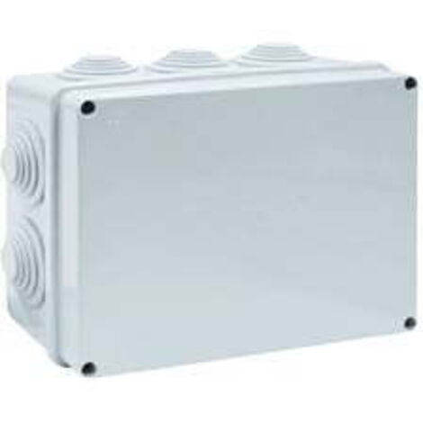 1PZ SCATOLA STAGNA RETTANGOLARE COPERCHIO 10 PASSACAVI IP65 mm190x140x70h