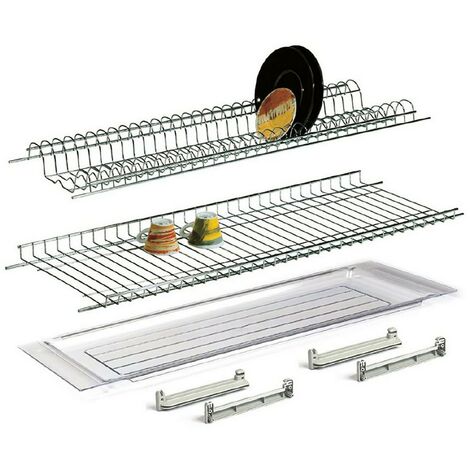1PZ SCOLAPIATTI PER PENSILE cm.76 -metallo grigio con vaschetta
