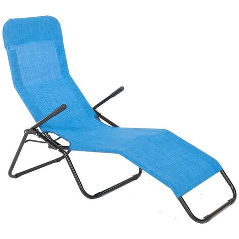 1PZ SDRAIO PIEGHEVOLE CON BRACCIOLI 'TROPEA' telo blu