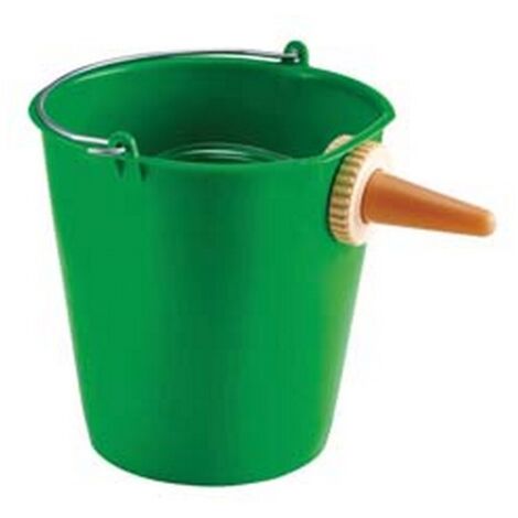 1PZ SECCHIO VERDE CON POPPATOIO PER VITELLI  - lt.12