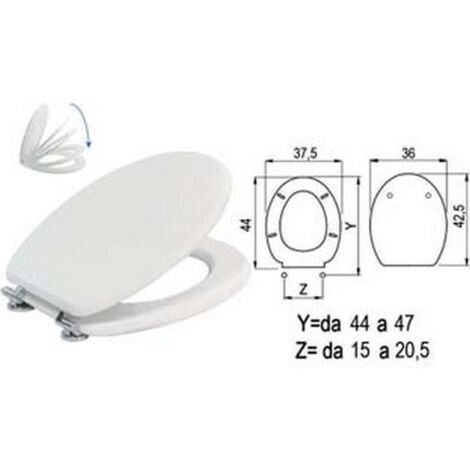 1PZ SEDILE WC LACCATO BIANCO CON CHIUSURA RALLENTATA