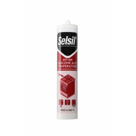 1PZ SELSIL SILICONE  ALTE TEMPERATURE NERO CARTUCCIA 310 ML