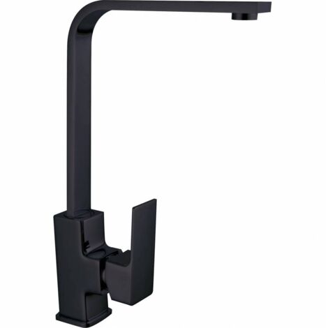 1PZ SERIE ELEGANT  MISCELATORE LAVELLO CANNA ALTA NERO OPACO