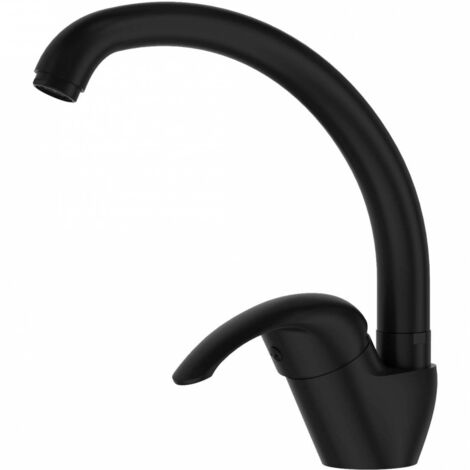 1PZ SERIE EURO MISCELATORE  LAVELLO CANNA ALTA NERO OPACO