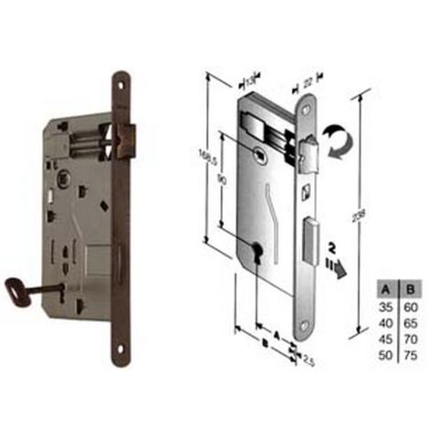 1PZ SERRATURA A BUSSOLA DA INFILARE BORDO TONDO BRONZATO - mm.35 bordo acciaio bronzato