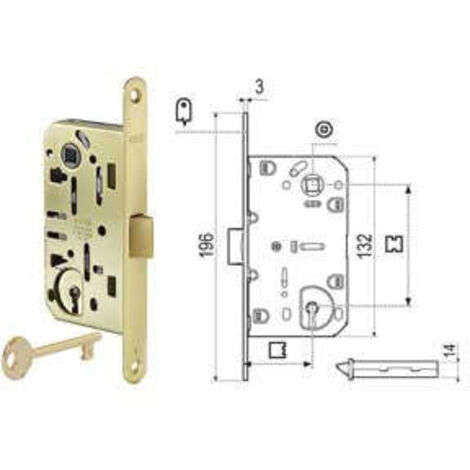 1PZ SERRATURA BUSSOLA MEDIANA EVOLUTION SOLO SCROCCO NYLON B.DO T.DO OTTON. MM.