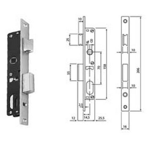 1PZ SERRATURA DA INFILARE PER MONTANTI CILINDRO OVALE CATEN. E SCROCCO N92000 - MM.14,5 (N9200015080)