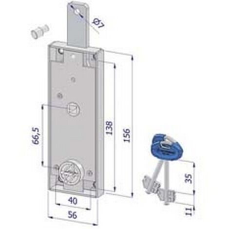 1PZ SERRATURA PER BASCULANTE DOPPIA MAPPA 2240 - (2240XZB2008AB2)