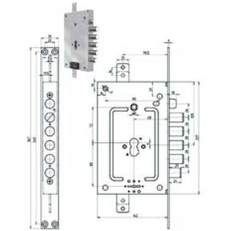 1PZ SERRATURA TRIPL. APPLICARE SCROCCO MULTIFUNZIONE P.E + D/M BLINDATE REV