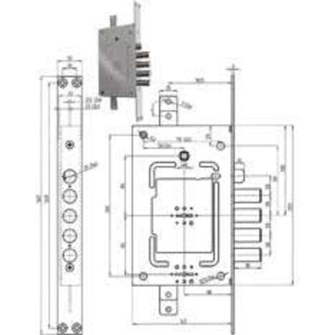 1PZ SERRATURA TRIPL. INFILARE SCROCCO MULTIFUNZIONE D/M + D/M BLINDATE REVERS