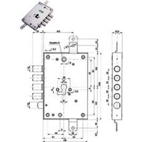 1PZ SERRATURA TRIPLICE APPLICARE CON SCROCCO CILINDRO EUR. BLINDATE 85571/28 - MM.63 DX (85571D28N)