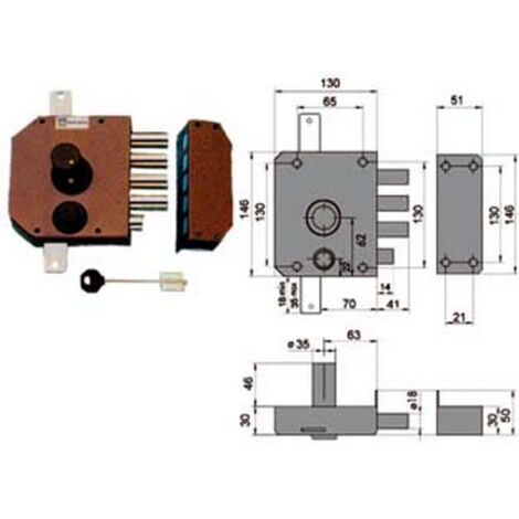1PZ SERRATURA TRIPLICE DA APPLICARE CON SCROCCO DOPPIA MAPPA 20530 - mm.60 SX (20530VSDMX)