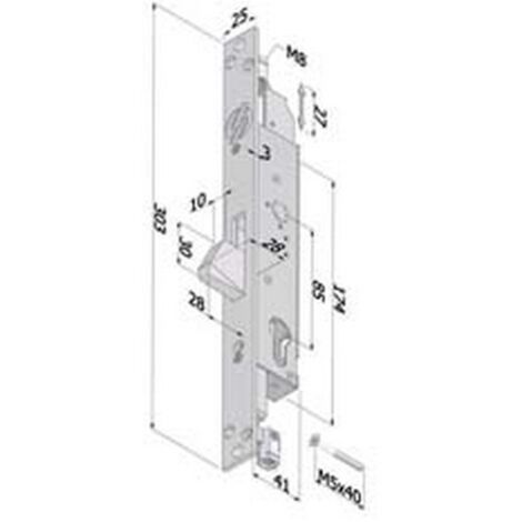 1PZ SERRATURA TRIPLICE EXTENSION PROFILO EUROPEO PER PERSIANE 2153 - mm.25 (2153XZB2525)