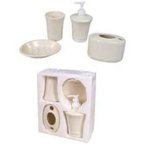 1PZ SET BAGNO IN CERAMICA BIANCA