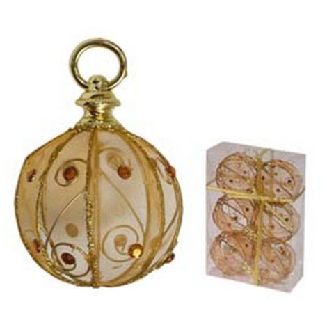 1PZ SFERE TONDE IN RETE COLORE ORO -  mm.80 in conf. pz.6