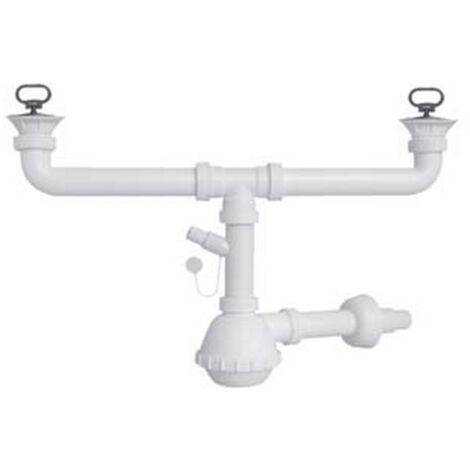 1PZ SIFONE MOPLEN A FIASCO 2 VIE CON SCARICO E PILETTE - 1"1/2 per lavello ceramica