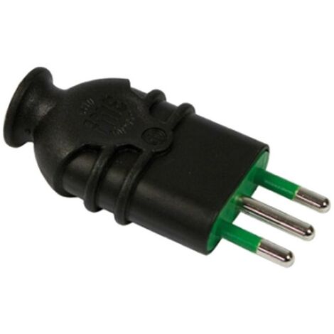 1PZ SPINA ALTA RESISTENZA 'HI-PRO' 2 POLI + TERRA 10A - COLORE NERO