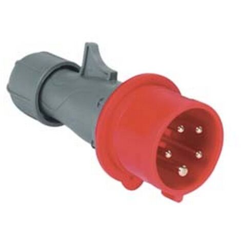 1PZ SPINA INDUSTRIALE VOLANTE ROSSO 3P+N+E CEE IP44 -16A colore rosso
