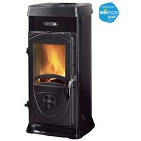 1PZ STUFA A LEGNA SUPER JUNIOR 5 KW NERA - misure cm.36,0x41,9x77,1h. - peso Kg.64