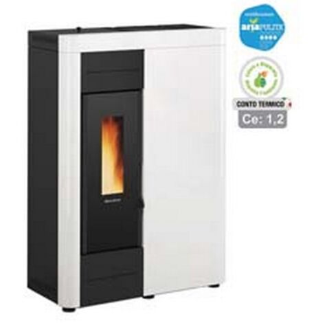 1PZ STUFA A PELLET VIRNA IDRO 14,5 KW BIANCA (CONTO TERMICO) - misure cm.79,3x38,4x110,5h. peso kg.151