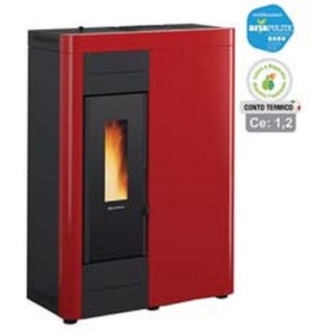 1PZ STUFA A PELLET VIRNA IDRO 14,5 KW BORDEUAX (CONTO TERMICO) - misure cm.79,3x38,4x110,5h. peso kg.151