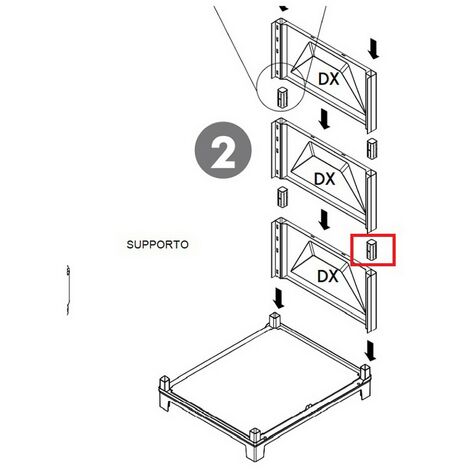 1PZ  SUPPORTO PER FIANCO LAVATOIO IN RESINA