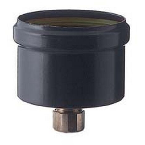 1PZ TAPPO SCARICO CONDENSA PER STUFE A PELLET NERO OPACO  -  cm.8, mm.1,2