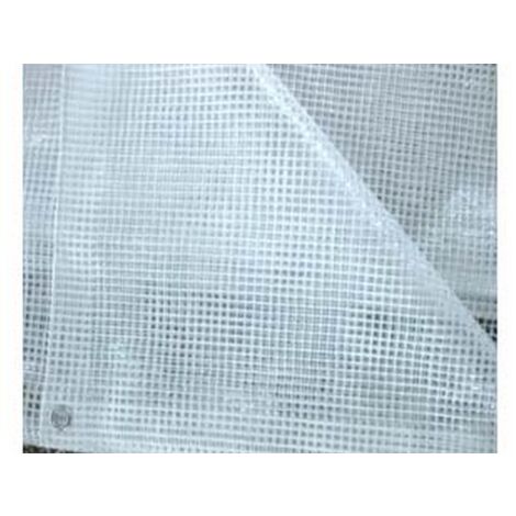 1PZ TELO TENDA PE RETINATO TRASPARENTE CON OCCHIOLI - cm.350x150