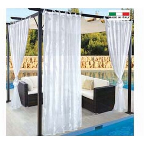 1PZ TENDA PER GAZEBO "VELO" CON FETTUCCIA E PASSANTI CM.150X280H. BIANCO - bianco