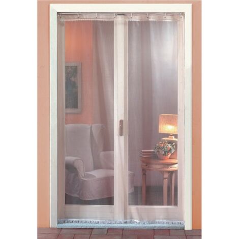 1PZ TENDA ZANZARIERA MOSCHITO CON FRANGIA ED OCCHIELLI cm. 145/150x250 col. Pan