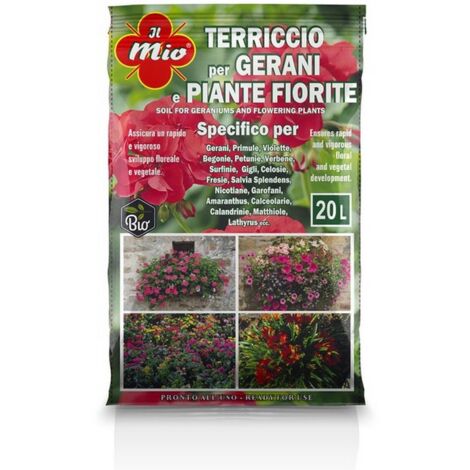 1PZ TERRICCIO PER GERANI E PIANTE FIORITE lt. 20