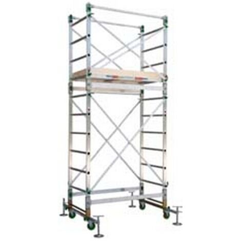 1PZ TRABATTELLO ALLUMINIO "ALUMITO" cm86x160x340h., piano lavoro cm240h.