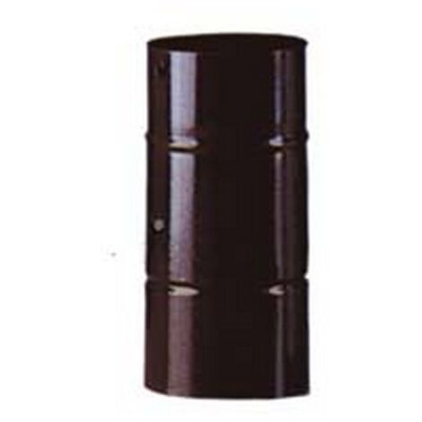 1PZ TUBO PORCELLANATO CON FORO PER SERRANDA MARRONE LUCIDO -  cm.12x25