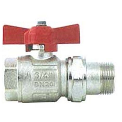 1PZ  VALVOLA A SFERA M/F PER COLLETTORI MANIGLIA FARFALLA "IDEAL" ART.098 - MF 1" - pressione esercizio 40 bar