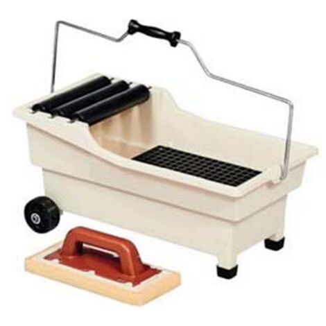 1PZ vaschetta lavaggio "pulirapid" lt.20 kit griglia 3 rulli e 1 frattone - cm.56x30x30h. - portata lt.20