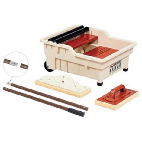1PZ vaschetta lavaggio "rambo" lt.40 kit griglia 2 rulli e 2 frattoni - cm.60x50x30h. - portata lt.40