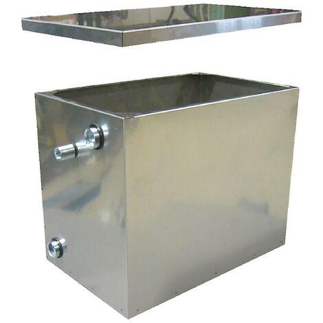1PZ VASO DI ESPANSIONE IN ACCIAIO INOX Lt. 30 - cm. 41 x 26 x h.31