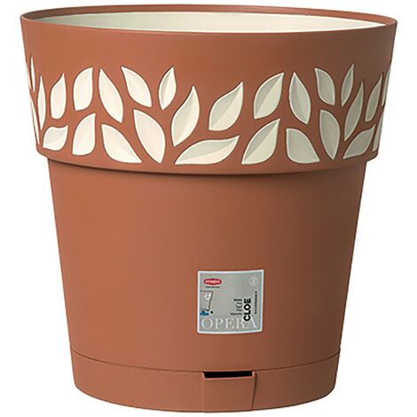 1PZ VASO TONDO ''CLOE'' ø 30 x h.29 - bianco/travertino